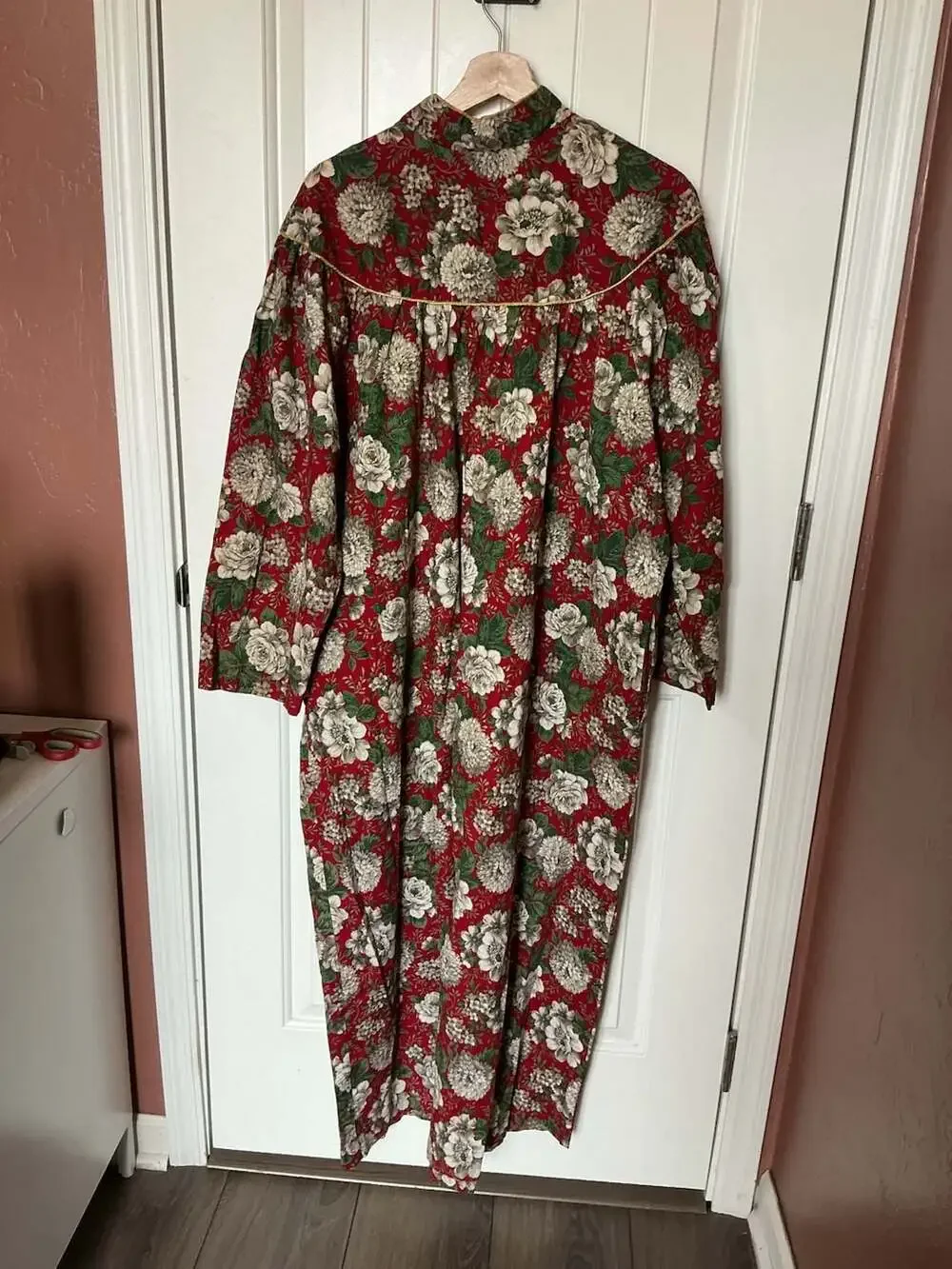 Vintage Carole 100% Cotton Floral Long Sleeves House Dress Size XL